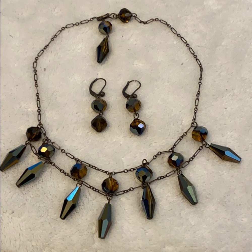 Swarovski crystal necklace & earring set